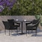 Flash Furniture Black PE Rattan Wicker Patio Dining Chair, 4PK 4-TT-TT02-BK-GG - alternate 1